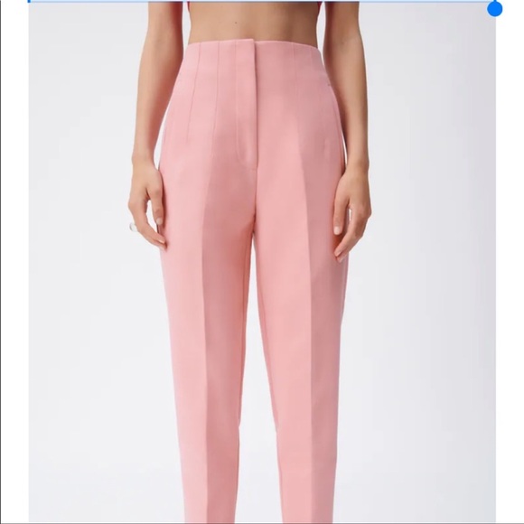 New Zara Pink High waisted Trousers Size XS - Picture 3 of 11